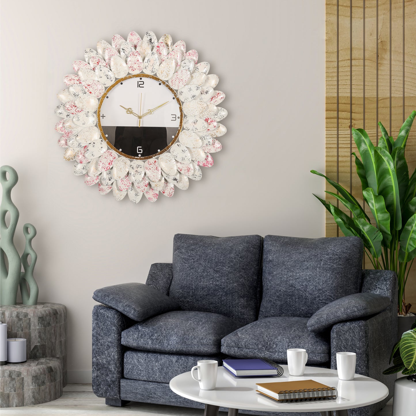 Blush Petal Charm Wall Clock
