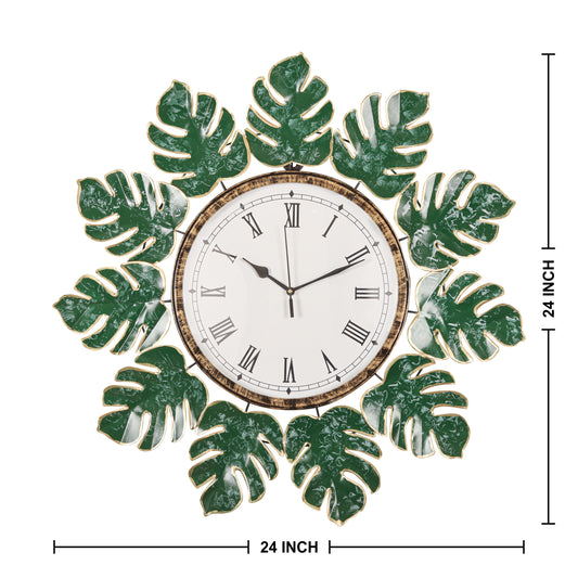 Wall Clock- Monstera Garden Timepiece
