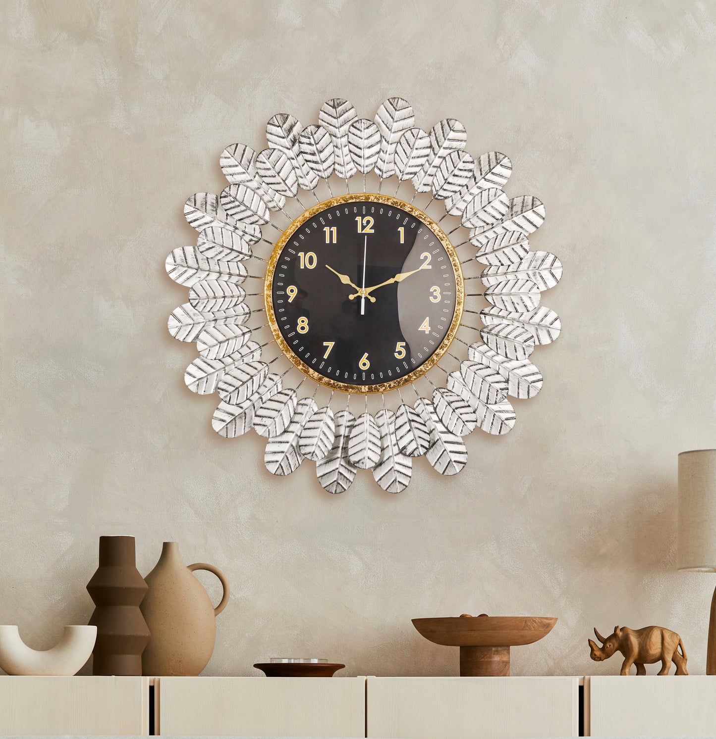 Botanical Arrow Accent Wall Clock