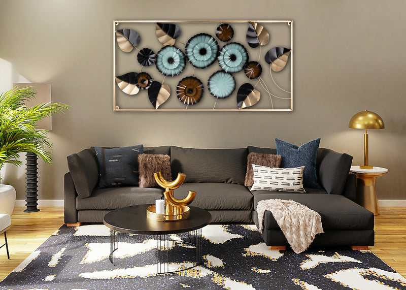Teal Harmony Blossom Wall Art