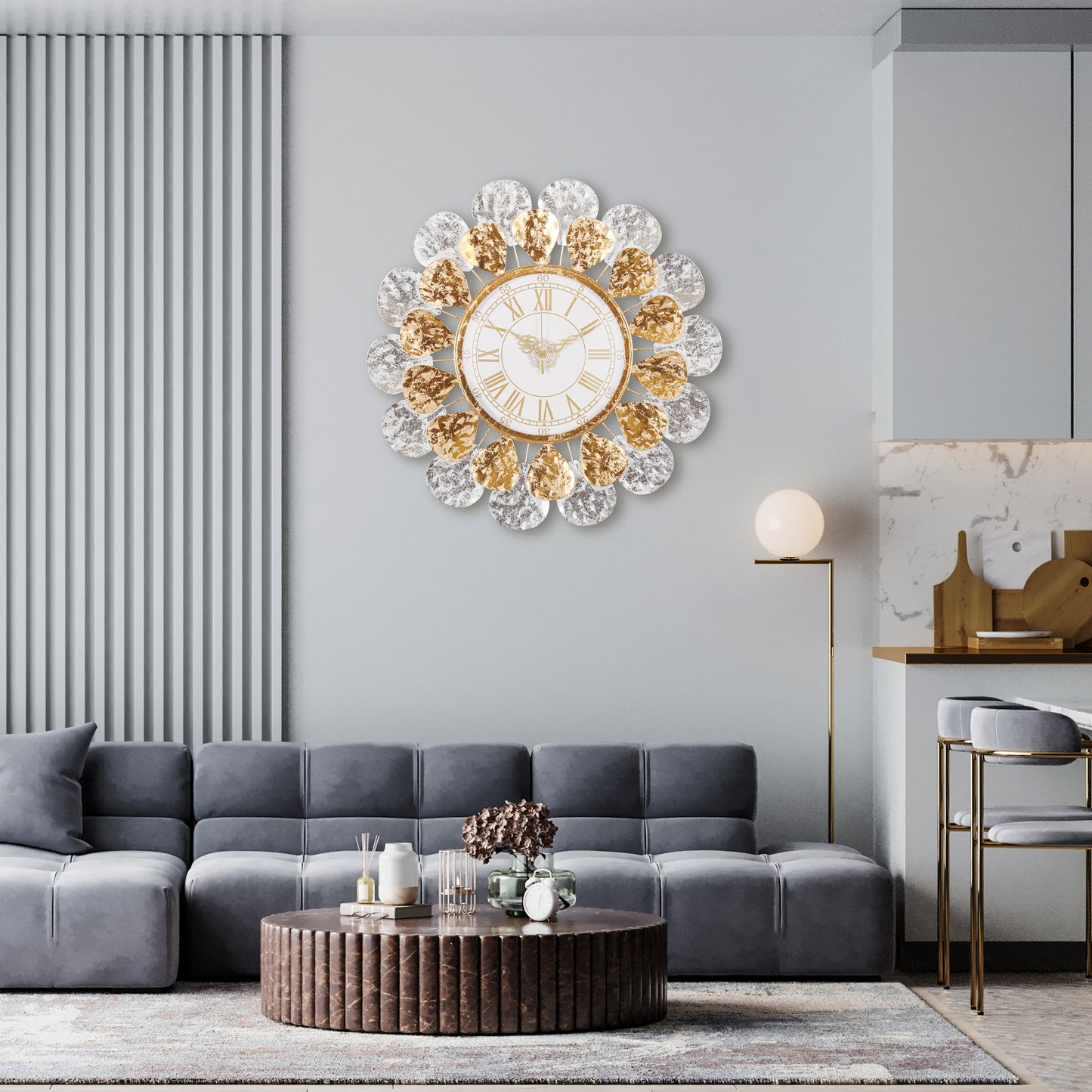 Wall Clock- Daisy Twin-Tone Timepiece