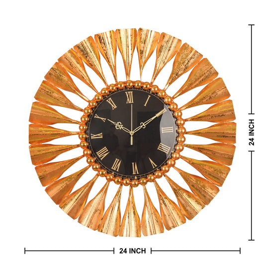 Copper Fanfare Roman Wall Clock