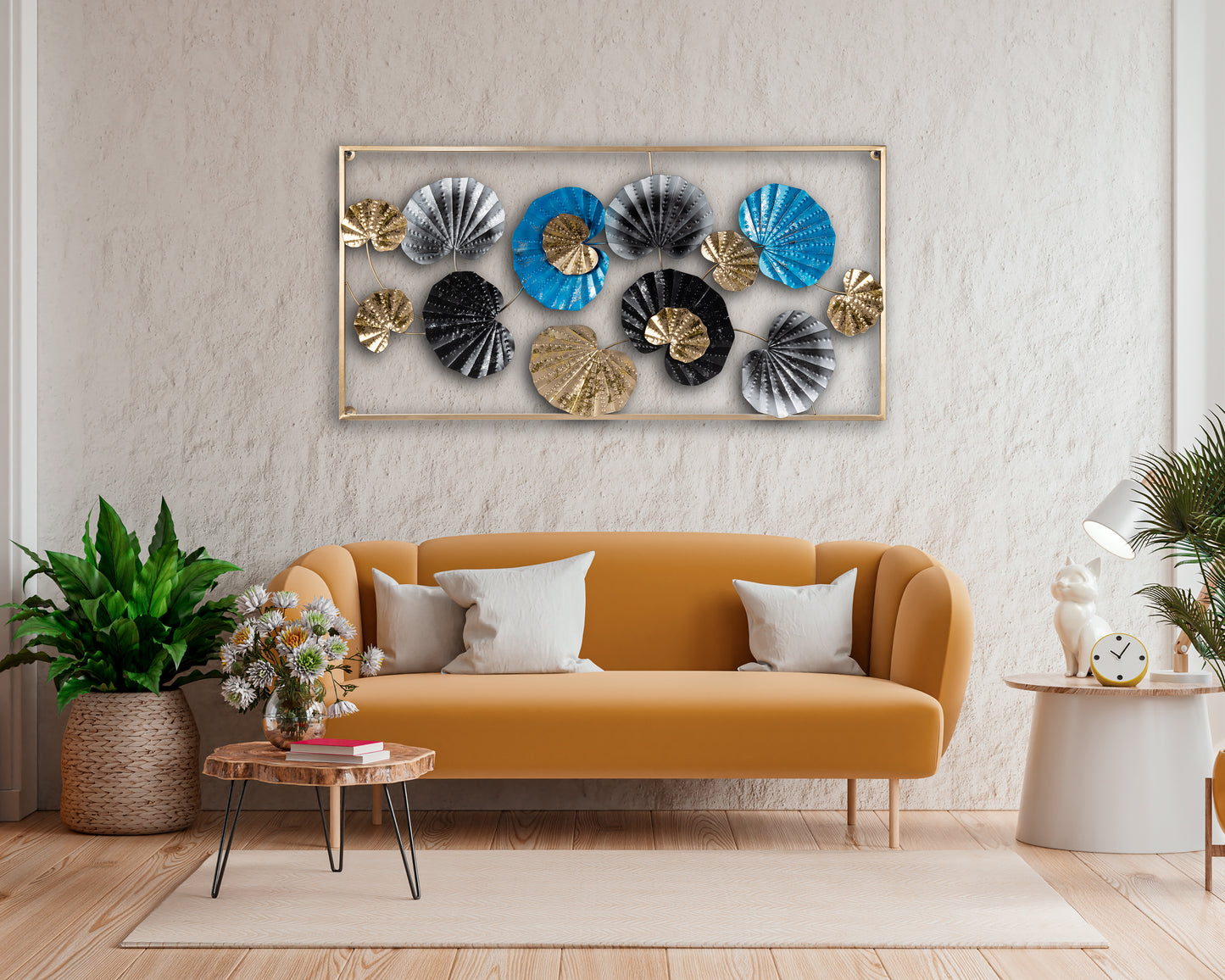 Azure Ripple Lotus Wall Art