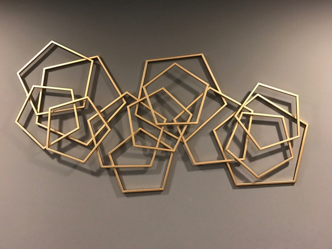 Wall Art - Golden Polygons Harmony