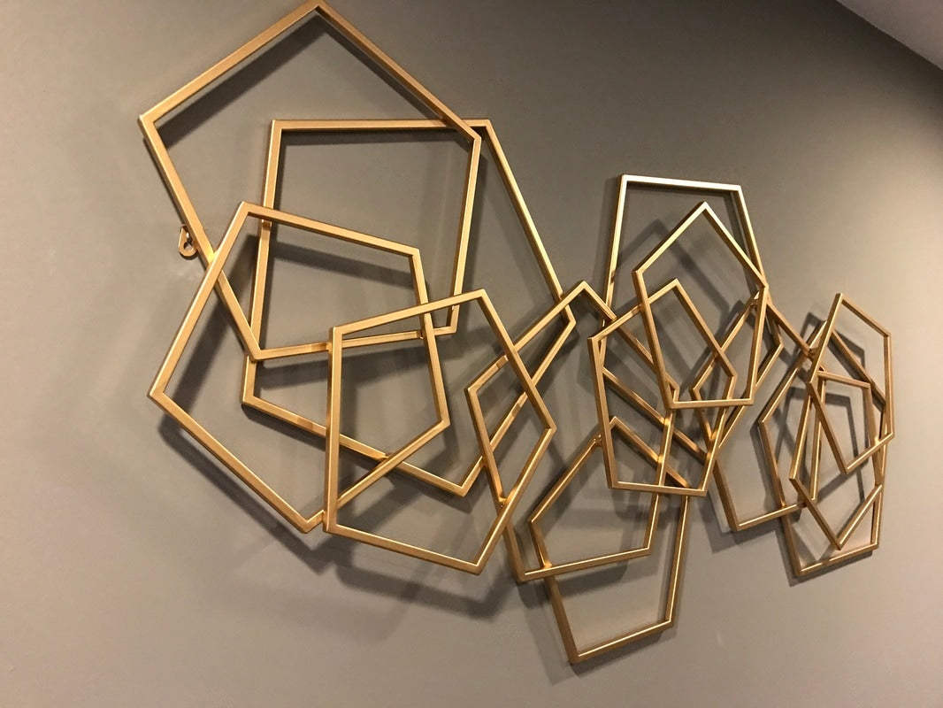 Wall Art - Golden Polygons Harmony