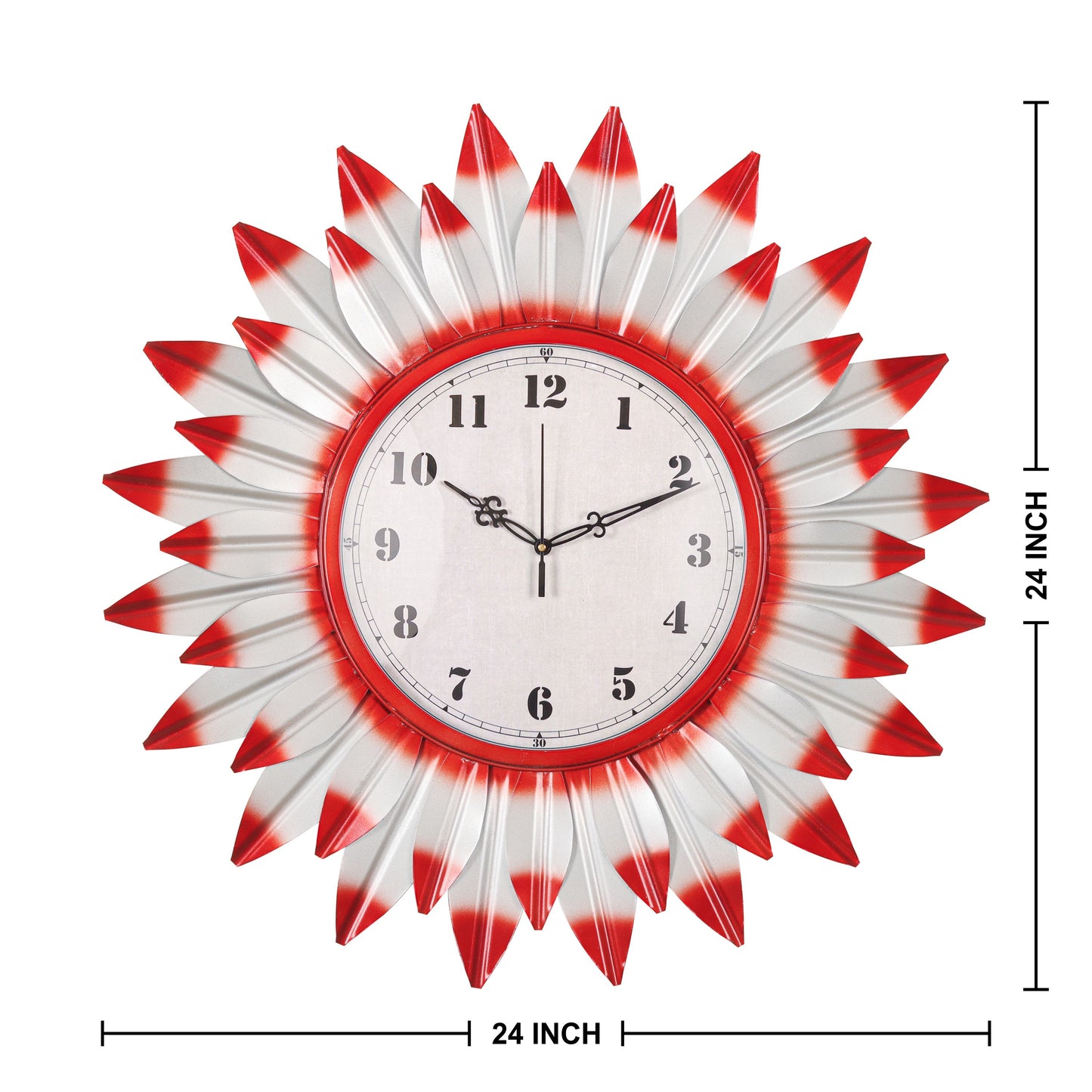 Crimson Bloom Edge Wall Clock