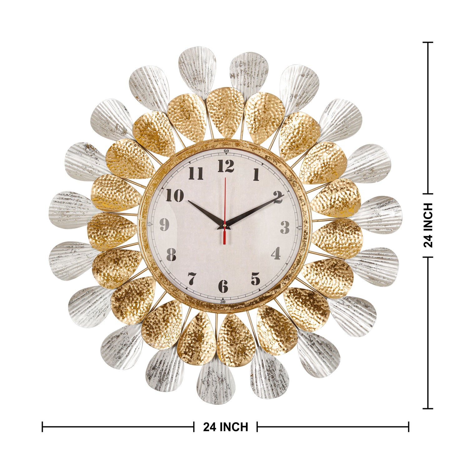 Elegant Teardrop Gold Wall Clock