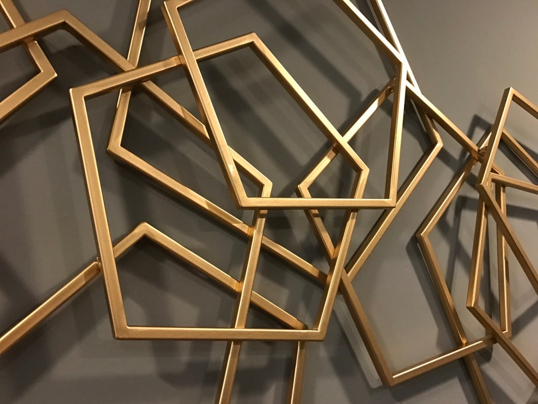 Wall Art - Golden Polygons Harmony