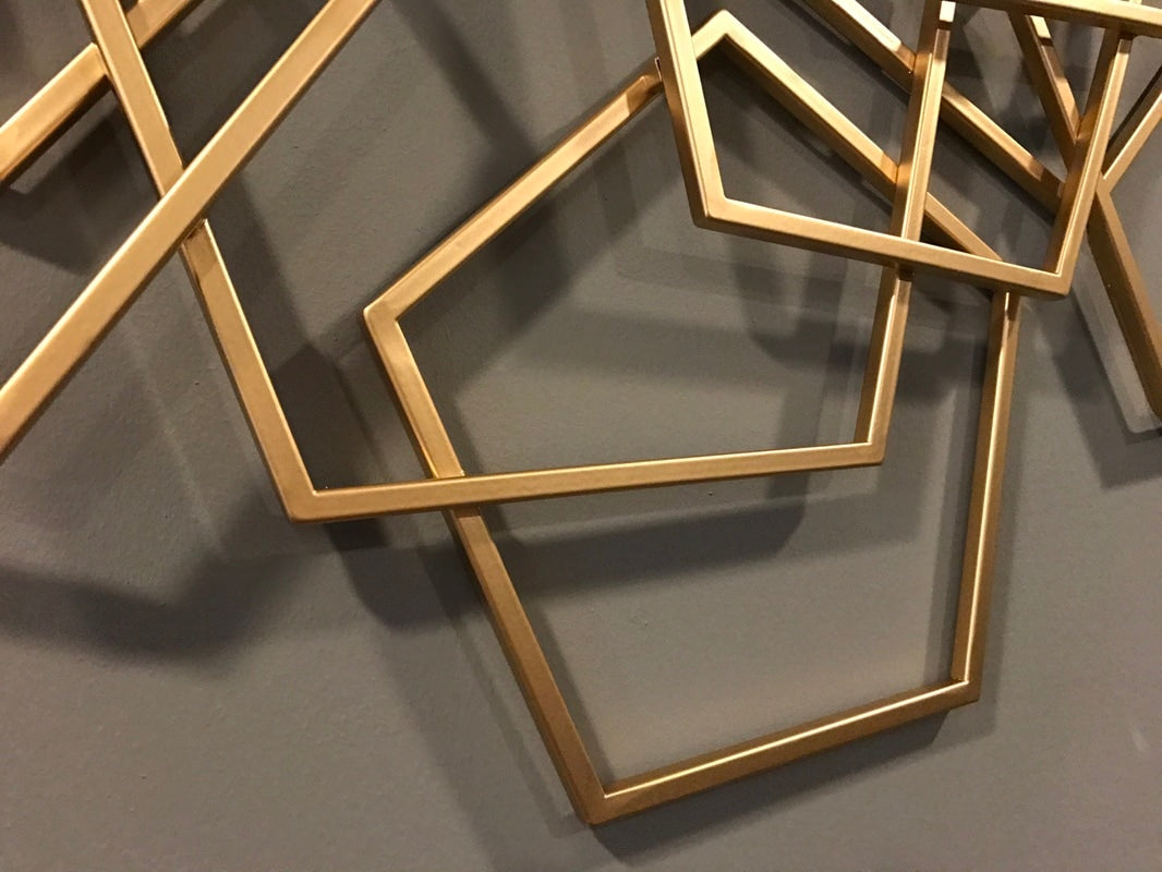 Wall Art - Golden Polygons Harmony