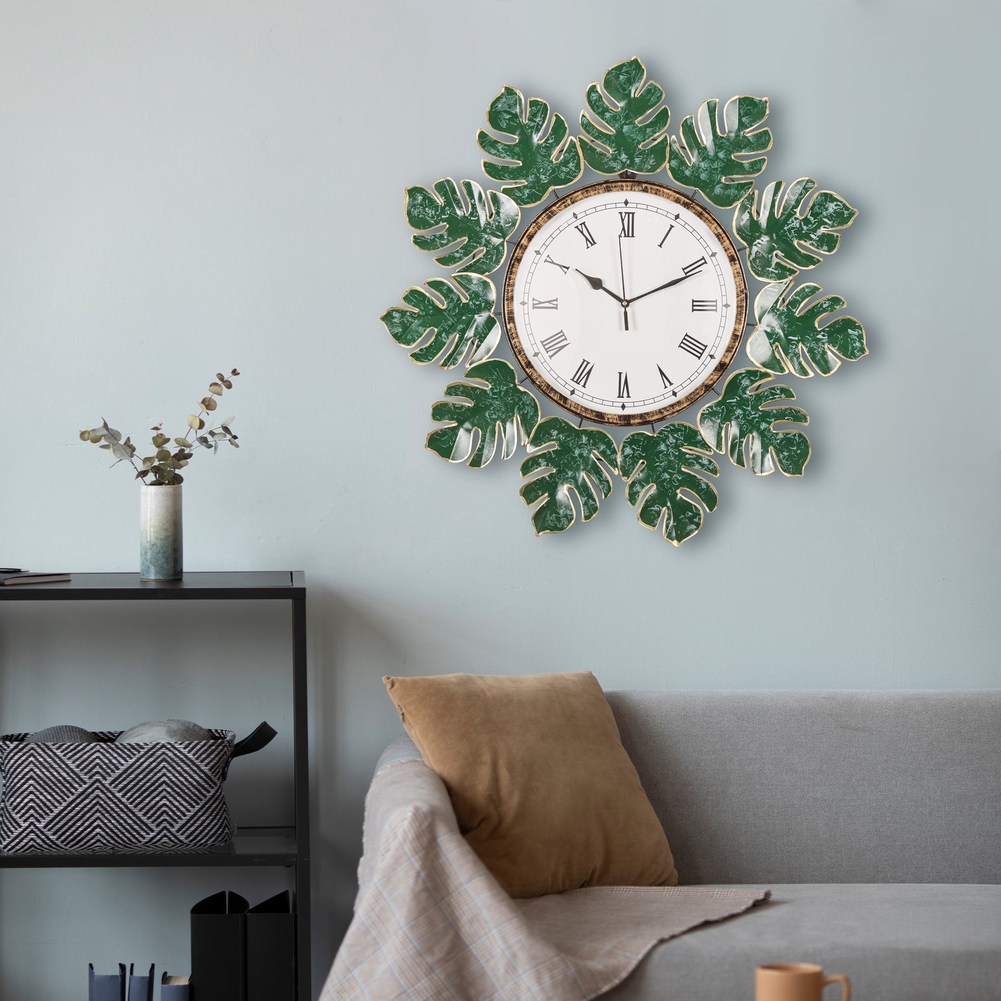Wall Clock- Monstera Garden Timepiece