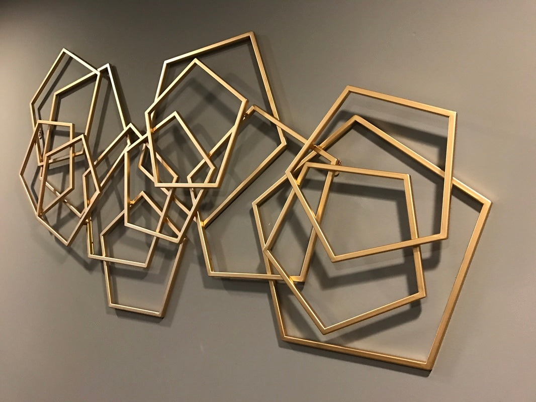 Wall Art - Golden Polygons Harmony