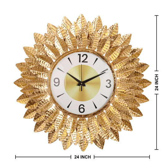 Bronzed Hammered Ray Wall Clock