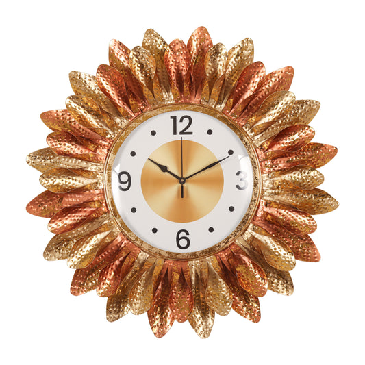 Golden Stripe Petal Wall Clock