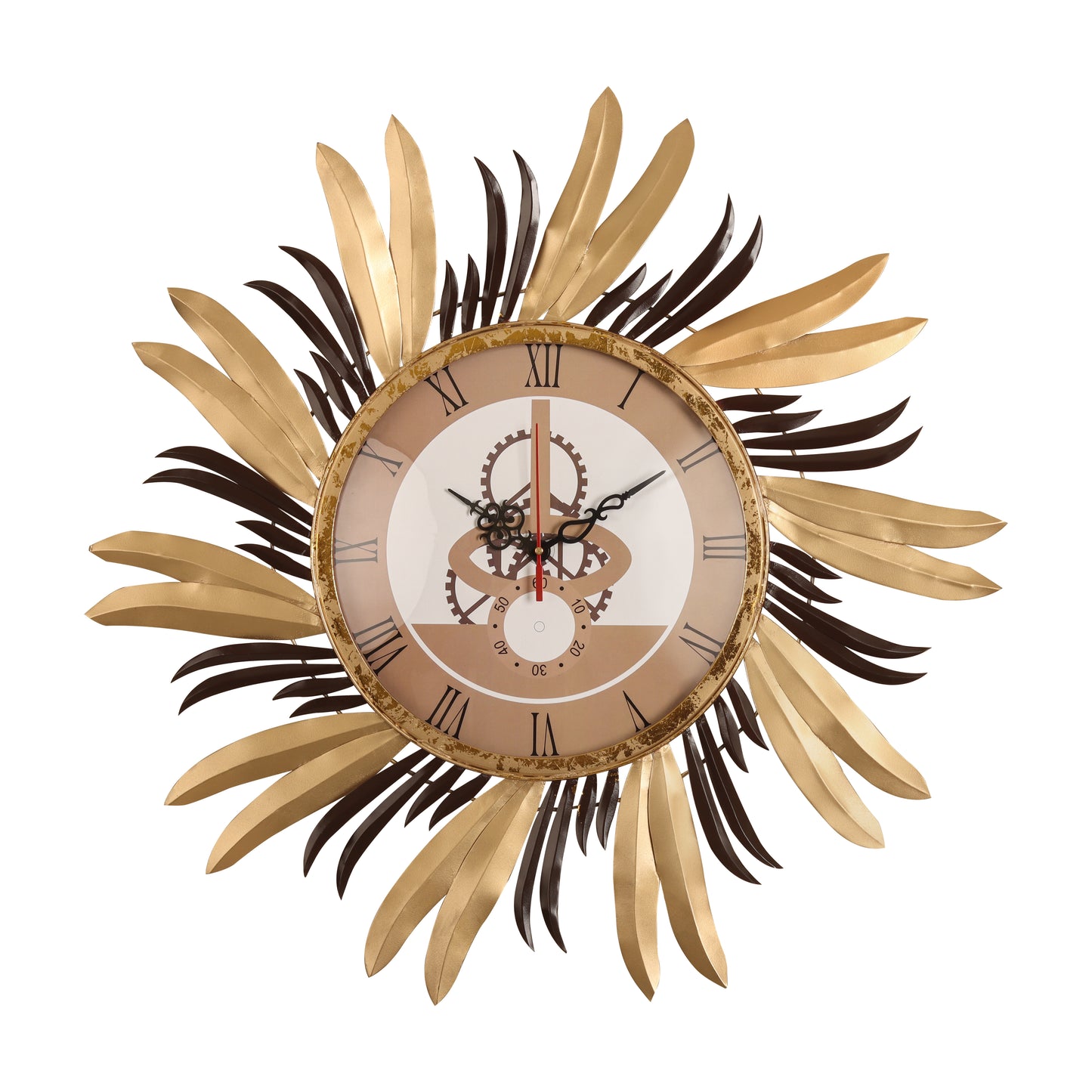 Radiant Leaf Gear Wall Clock