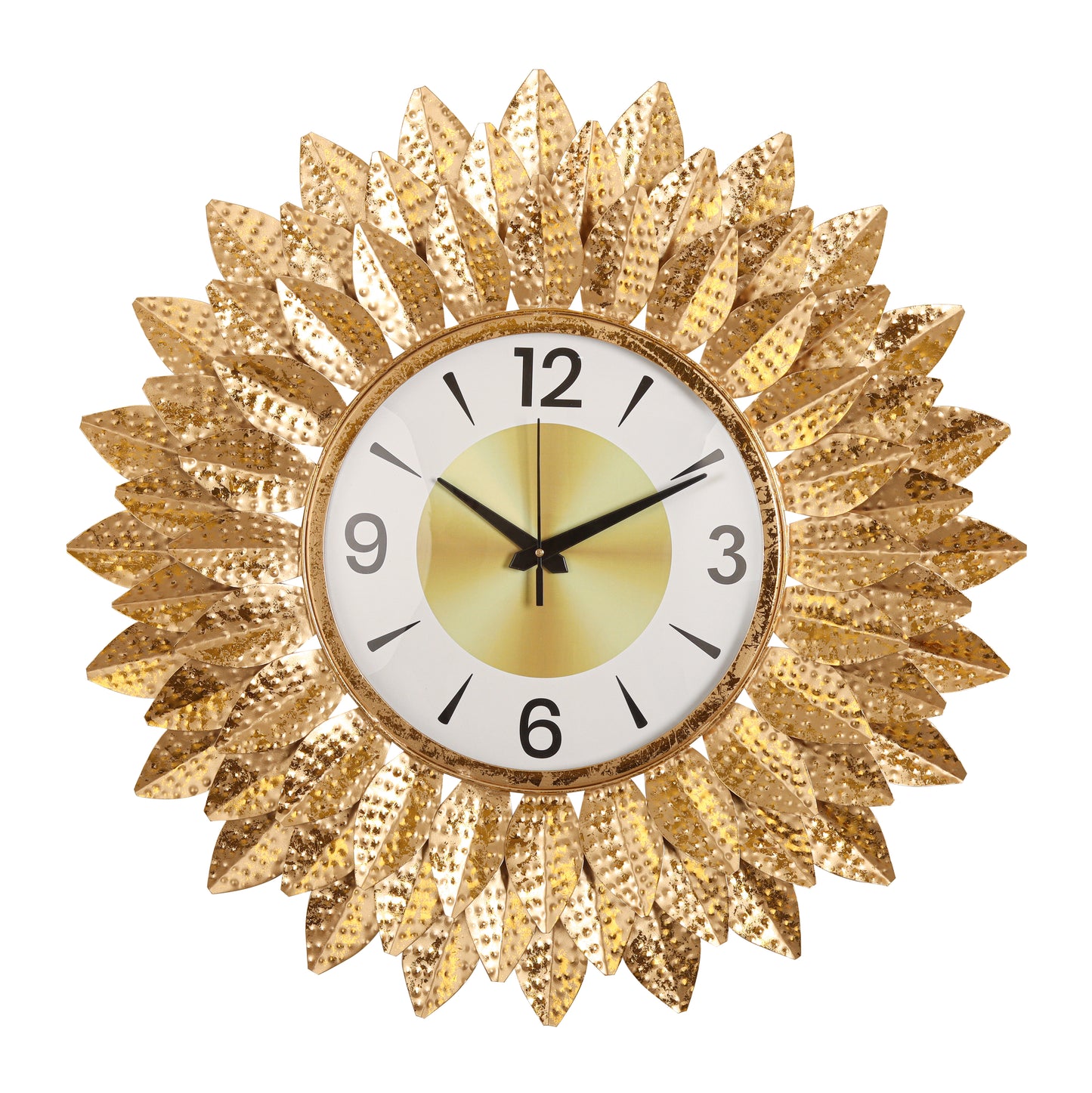 Bronzed Hammered Ray Wall Clock
