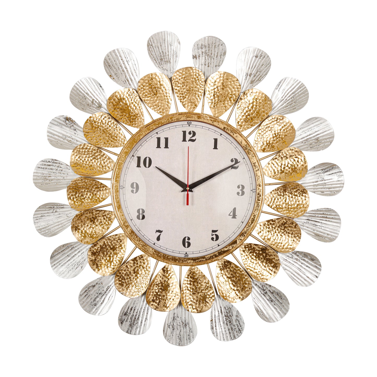 Elegant Teardrop Gold Wall Clock
