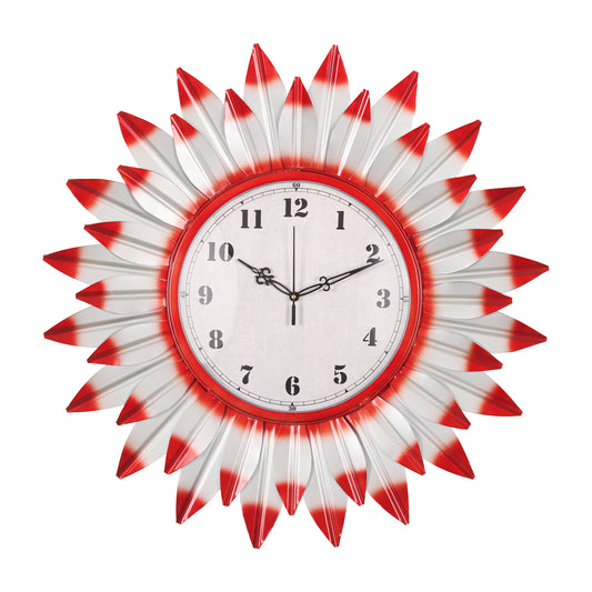 Crimson Bloom Edge Wall Clock