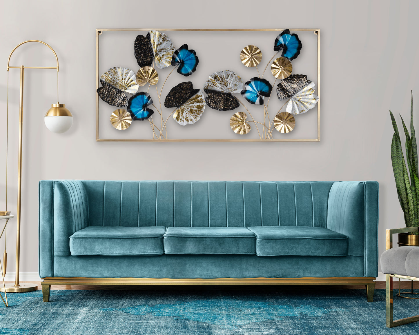 Blue Sapphire Lotus Wall Art