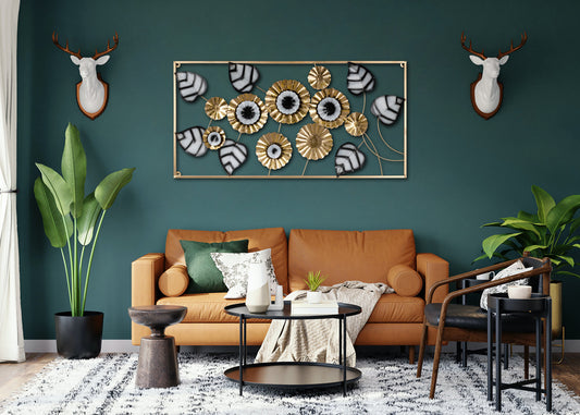 Monochrome Elegance Petal Wall Art