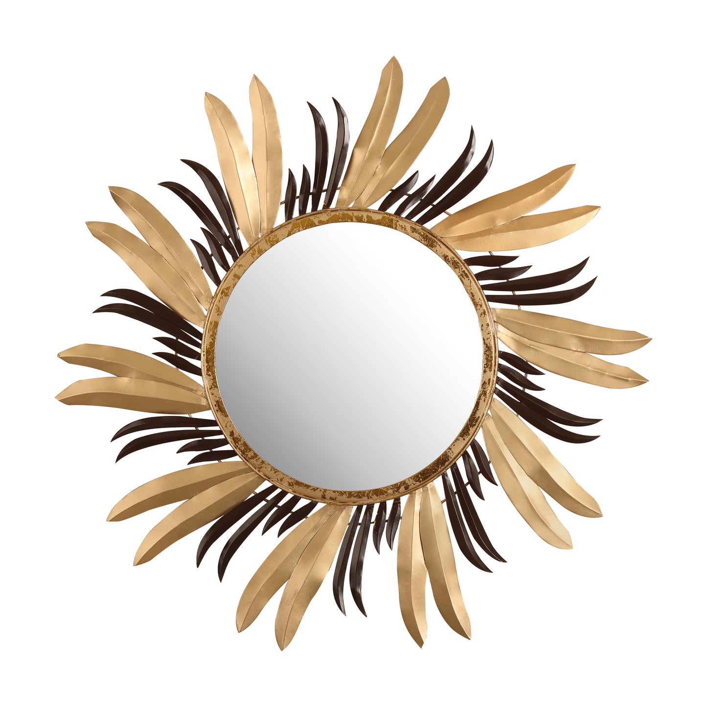 Golden Feather Radiance Wall Mirror