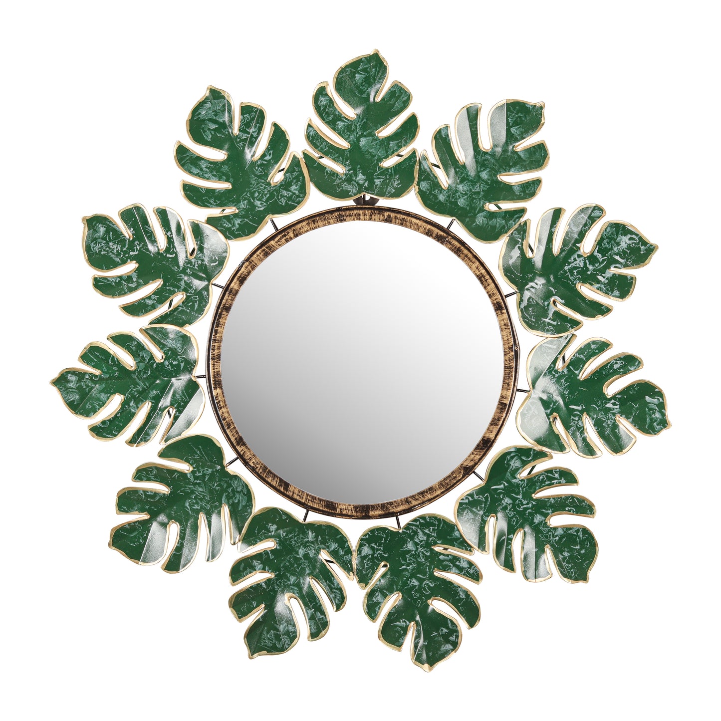 Monstera Leaf Garden Wall Mirror