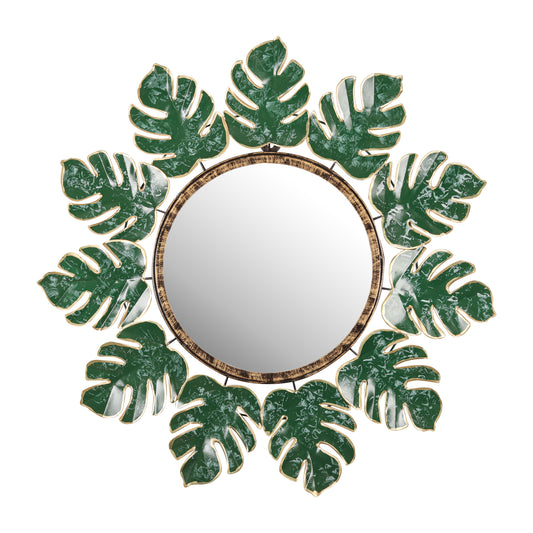 Monstera Leaf Garden Wall Mirror