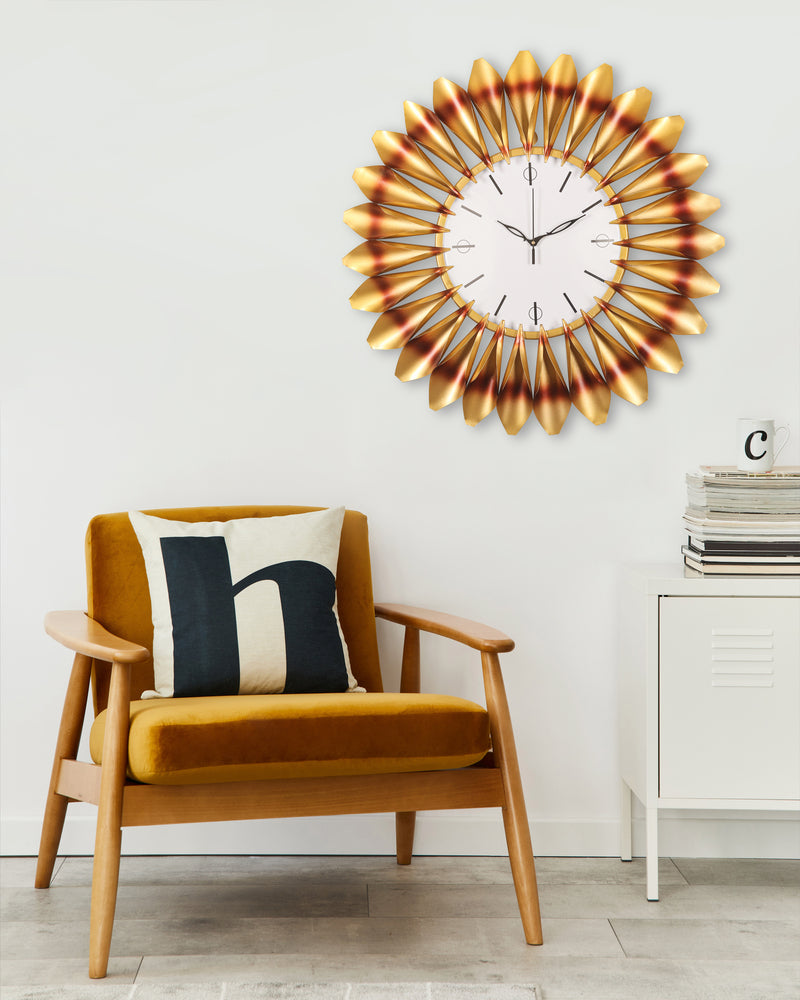 Ivory Petal Splendor Wall Clock