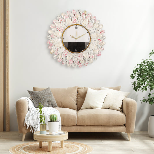 Blush Petal Charm Wall Clock