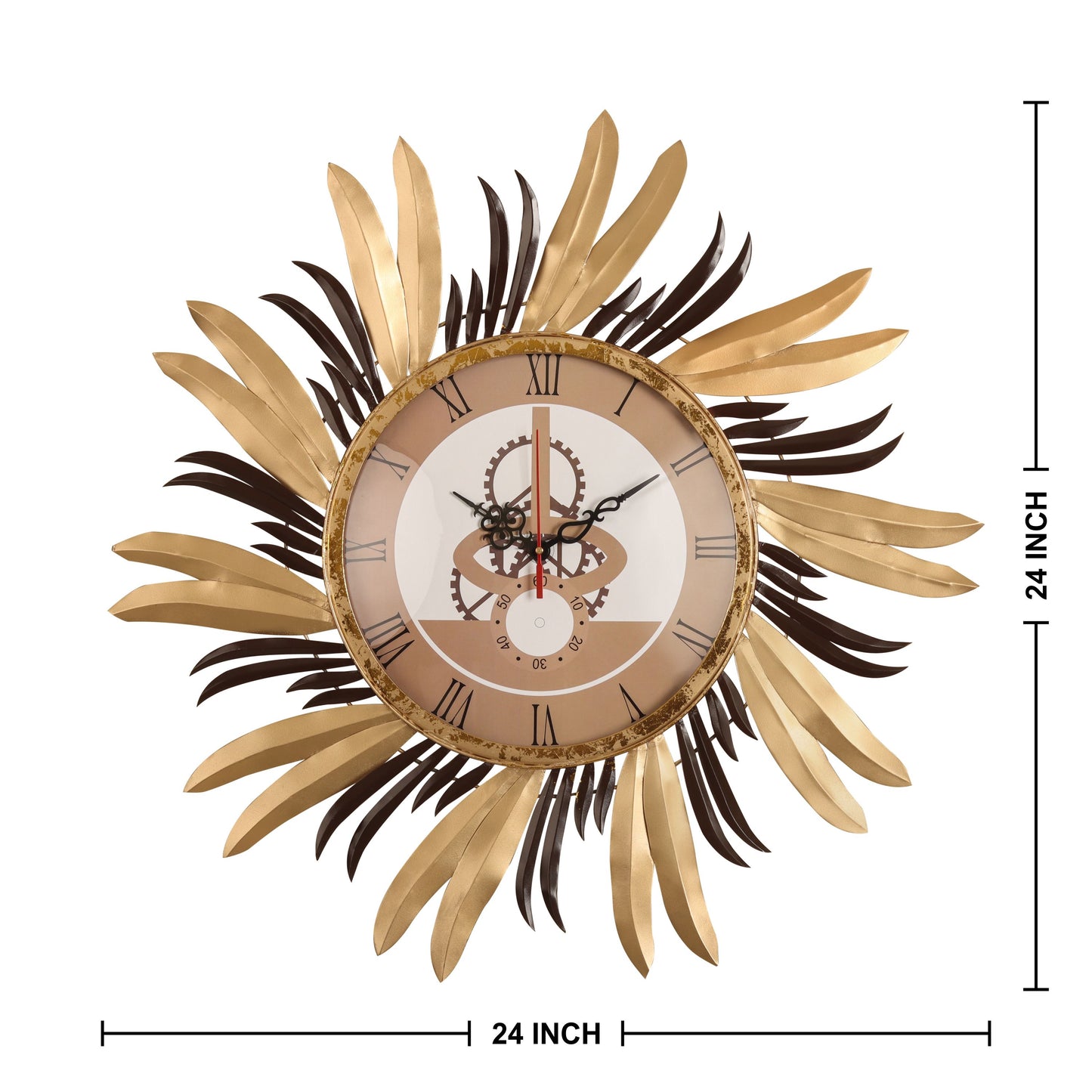 Radiant Leaf Gear Wall Clock