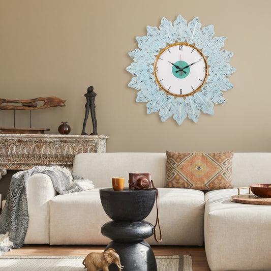 Frosted Sunray Elegance Wall Clock