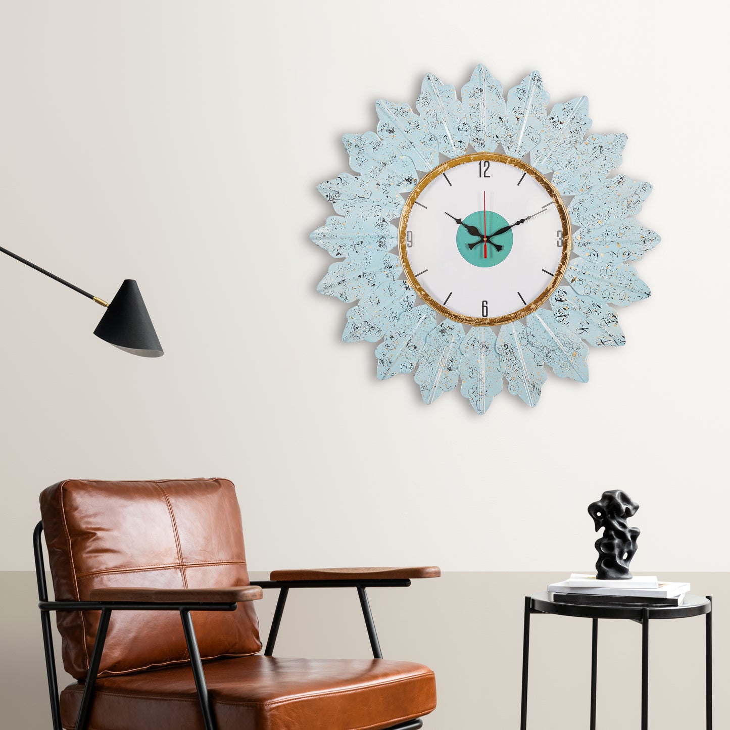 Frosted Sunray Elegance Wall Clock