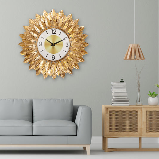 Bronzed Hammered Ray Wall Clock