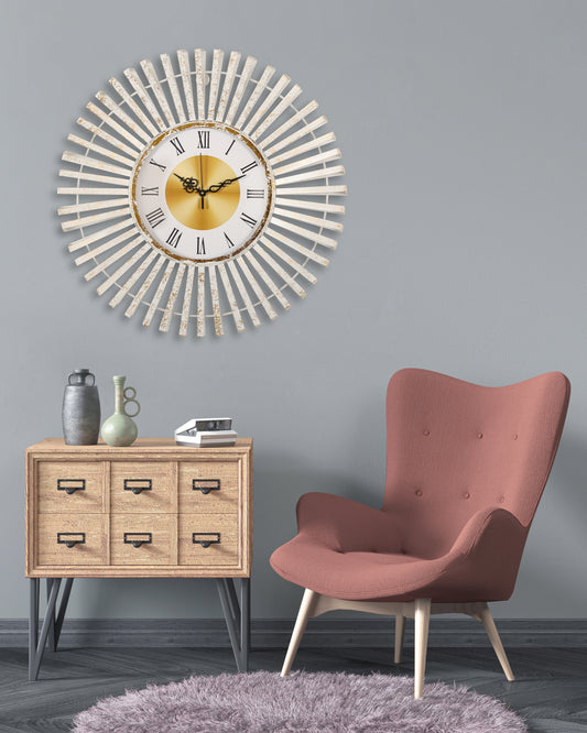 Vintage Petal Halo Wall Clock