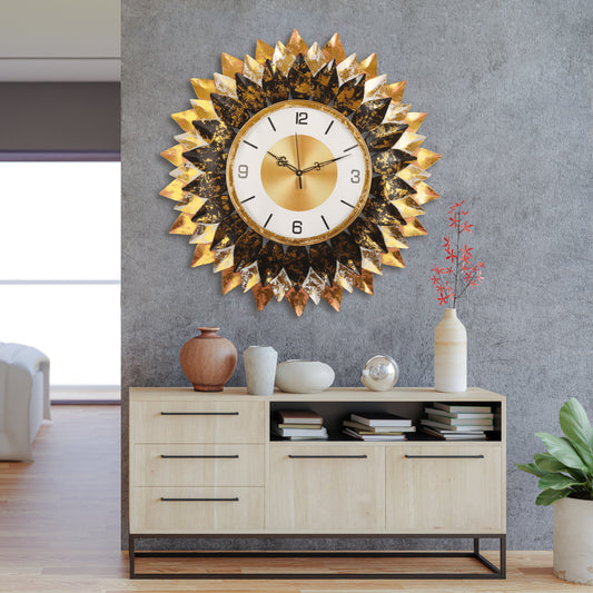 Floral Symphony Copper Wall Clock