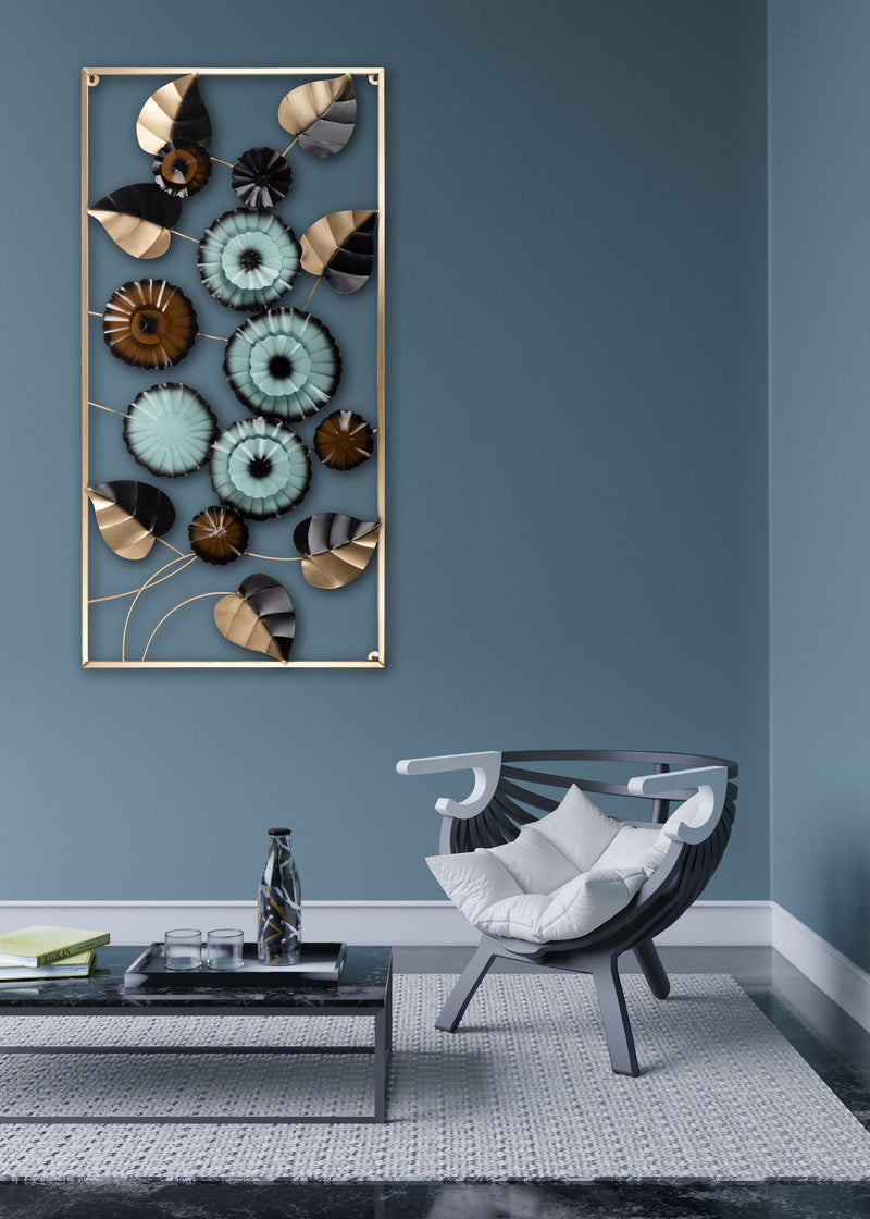 Teal Harmony Blossom Wall Art