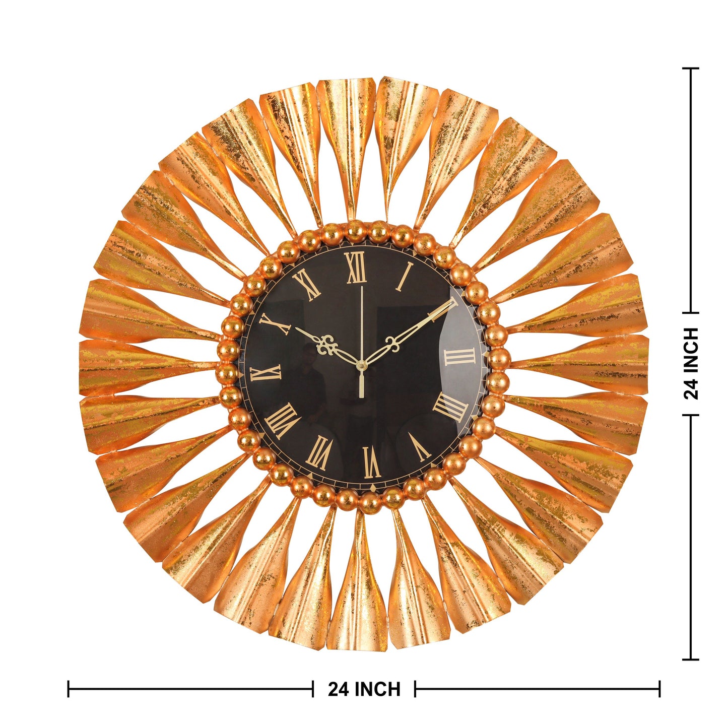 Copper Fanfare Roman Wall Clock