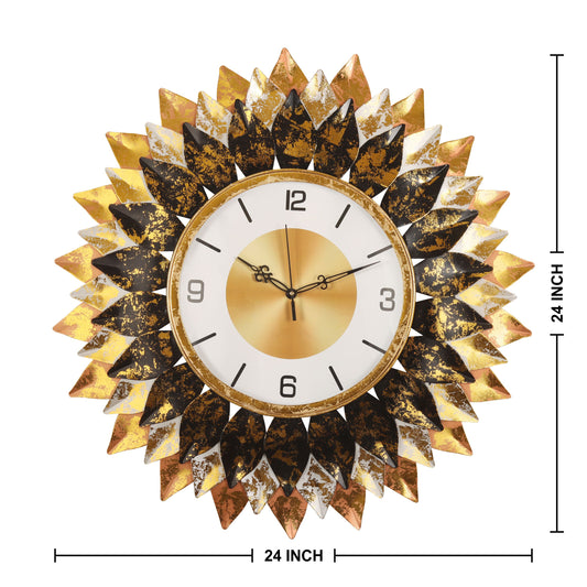Floral Symphony Copper Wall Clock