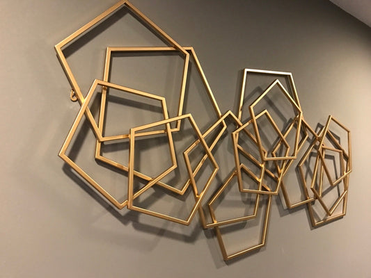 Wall Art - Golden Polygons Harmony