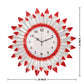 Crimson Bloom Edge Wall Clock