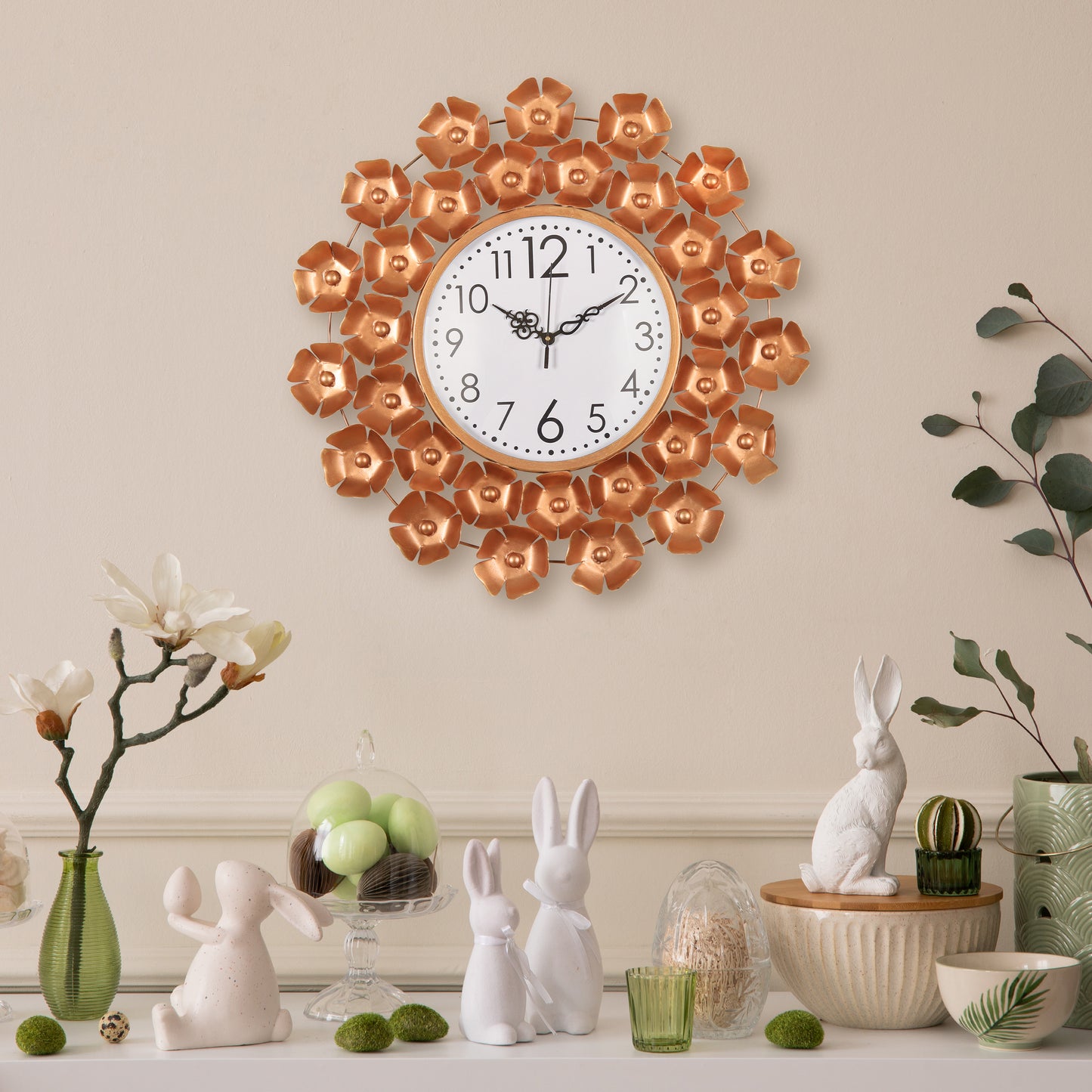 Shell Petal Rustic Wall Clock