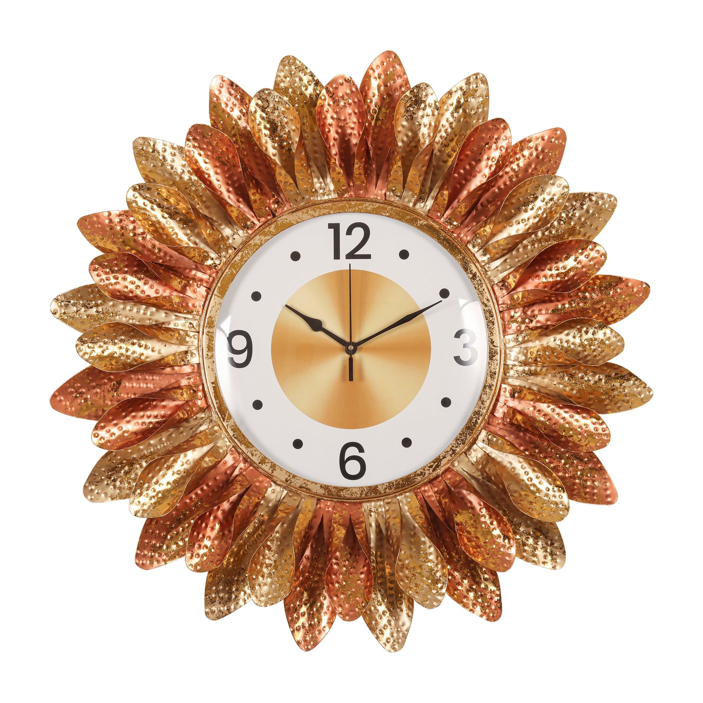 Golden Stripe Petal Wall Clock