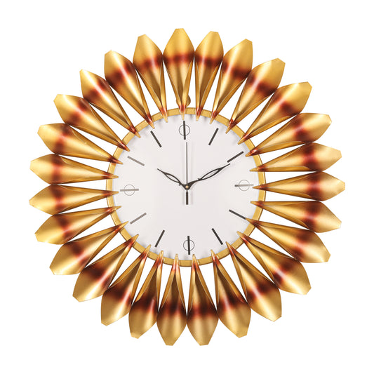 Ivory Petal Splendor Wall Clock