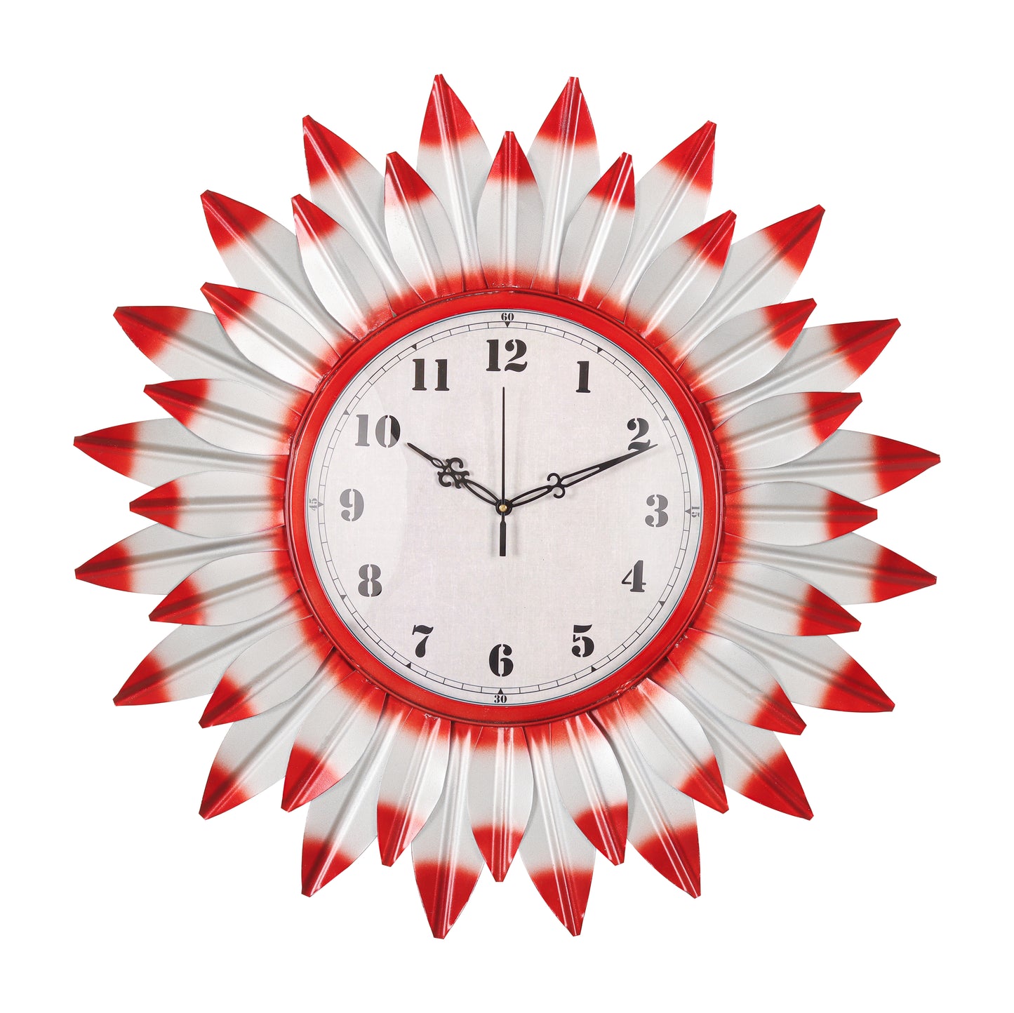 Crimson Bloom Edge Wall Clock
