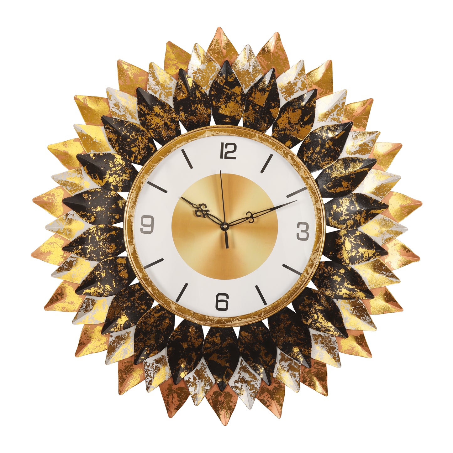 Floral Symphony Copper Wall Clock