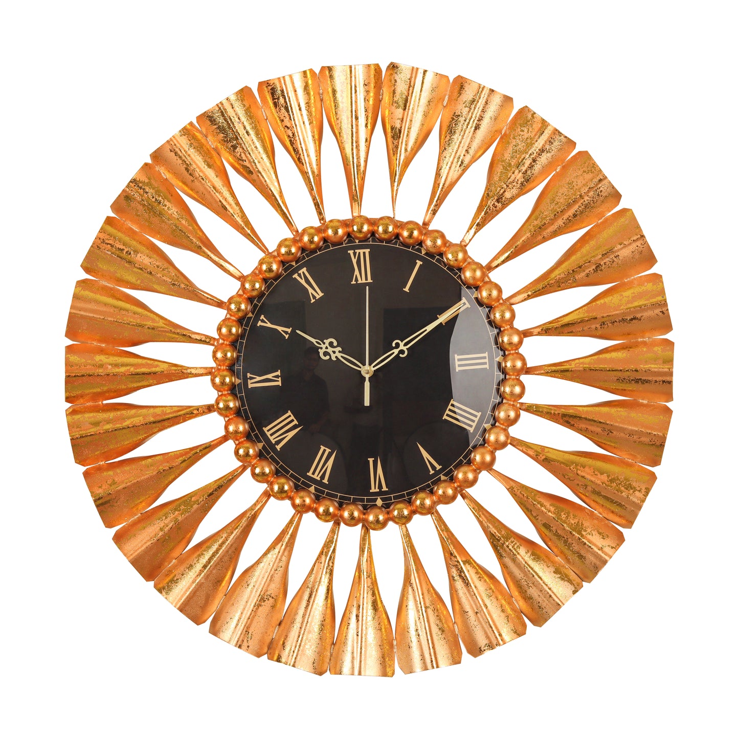 Copper Fanfare Roman Wall Clock