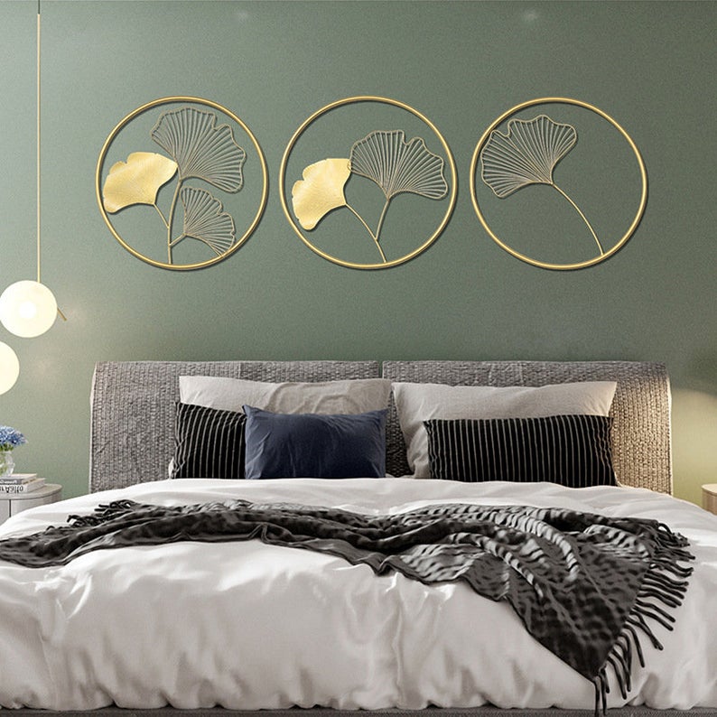 Wall Art - Ginkgo Gold Trio