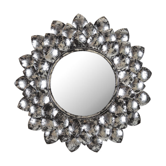 Crimson Edge Bloom Wall Mirror