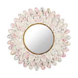 Ivory Petal Splendor Wall Mirror