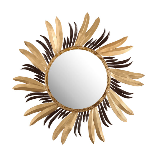 Golden Feather Radiance Wall Mirror
